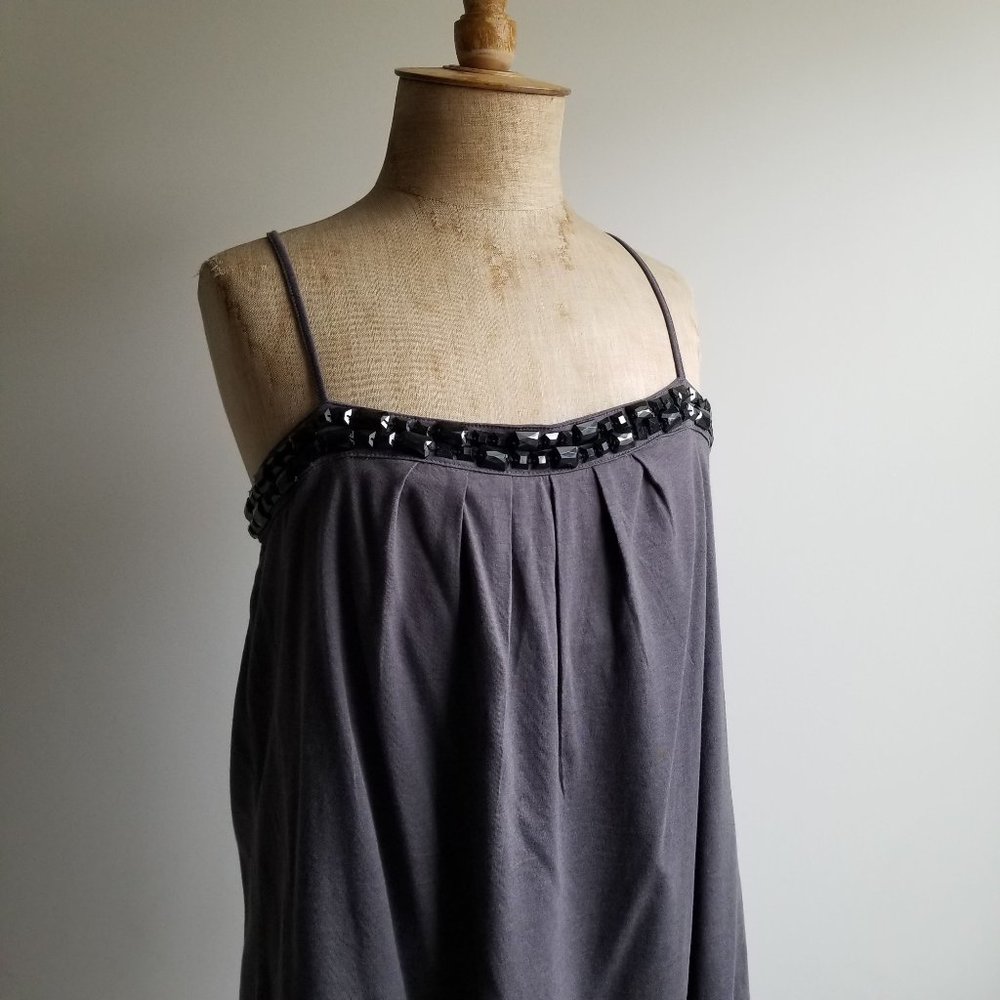 2/$15: Thin Strap Embellished Loose Fit Tank